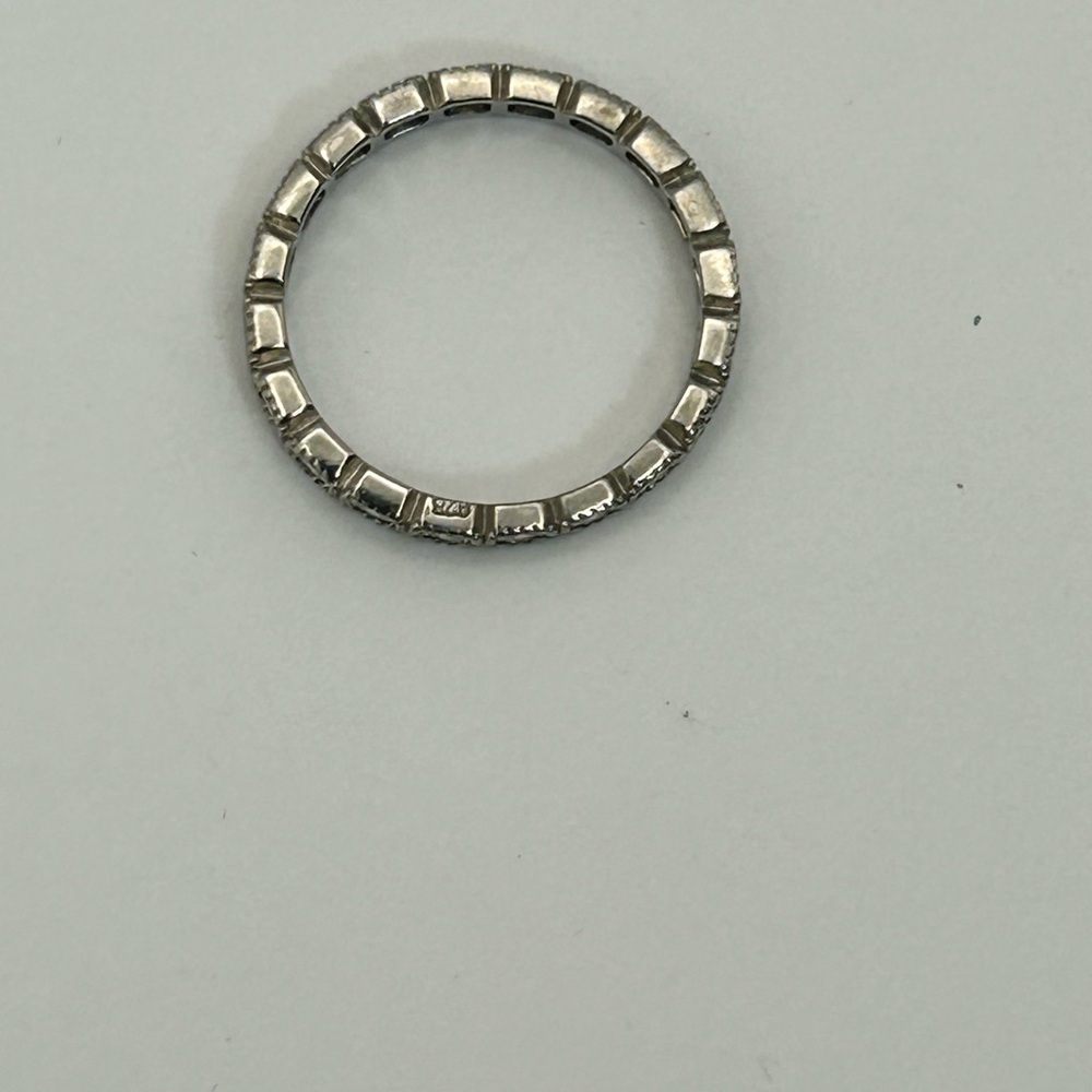Sterling Silver Crystal Ring Stamped 925 Clear Crystals Dainty Sparkle Size 6.5 - Picture 5 of 10